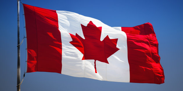 Canada symbol on a flagpole